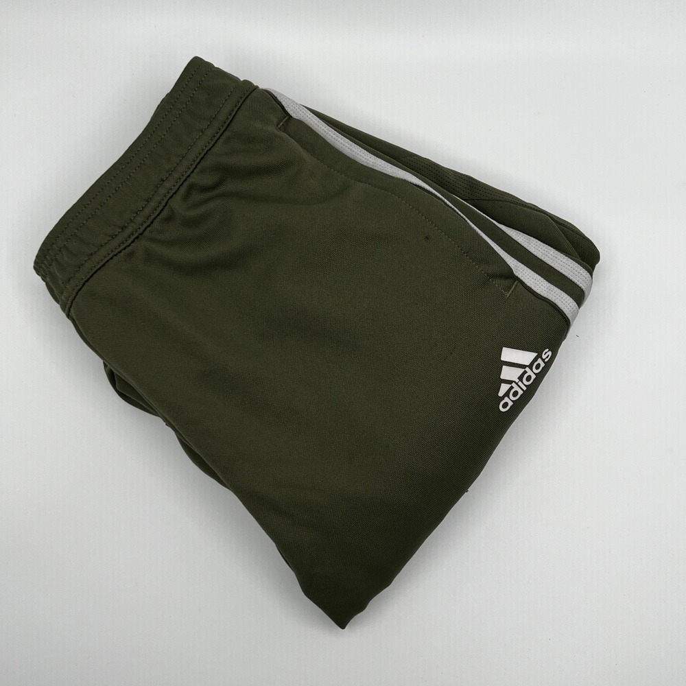 Adidas Track Pants Mens S Tiro Olive Green Good Climacool Ankle Zip Striped